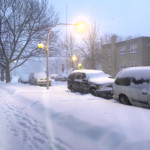 Streets of Chicago covered in snow